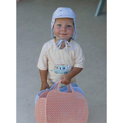 BOLSO DE PLAYA RETRO VINTAGE ·SERENITY BLUE· - Happy Moments Baby