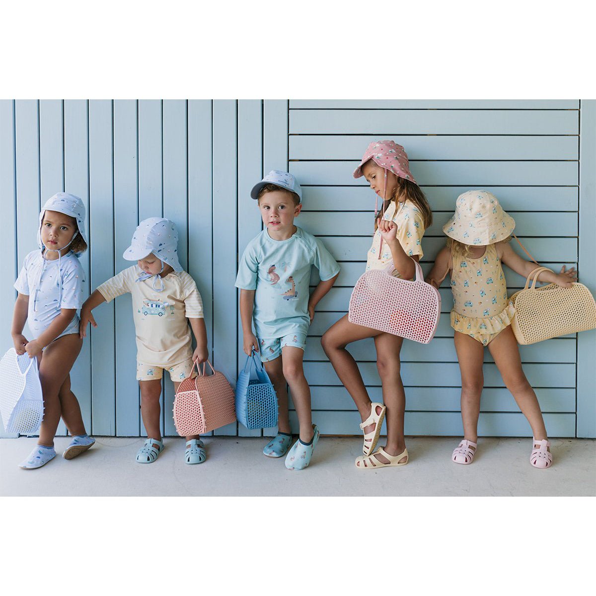 BOLSO DE PLAYA RETRO VINTAGE ·SERENITY BLUE· - Happy Moments Baby