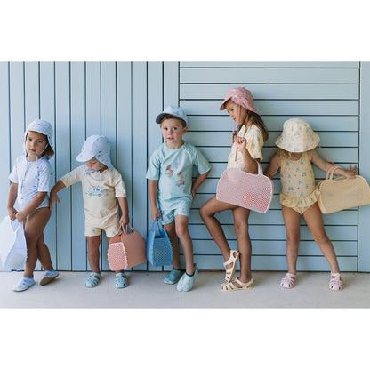 BOLSO DE PLAYA RETRO VINTAGE ·SERENITY BLUE· - Happy Moments Baby