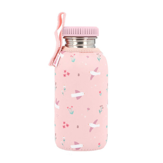 BOTELLA DE ACERO CON FUNDA TUTETE ·BLOSSOM BIRDS· - Happy Moments Baby
