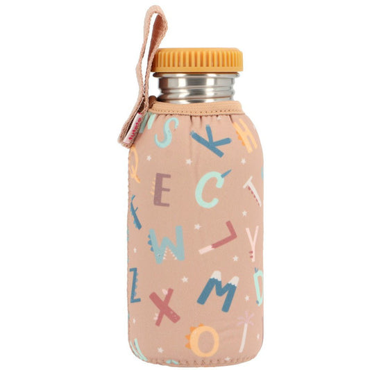 BOTELLA DE ACERO CON FUNDA TUTETE ·FUNNY LETTERS· - Happy Moments Baby