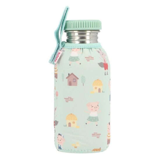 BOTELLA DE ACERO CON FUNDA TUTETE ·THREE LITTLE PIGS· - Happy Moments Baby