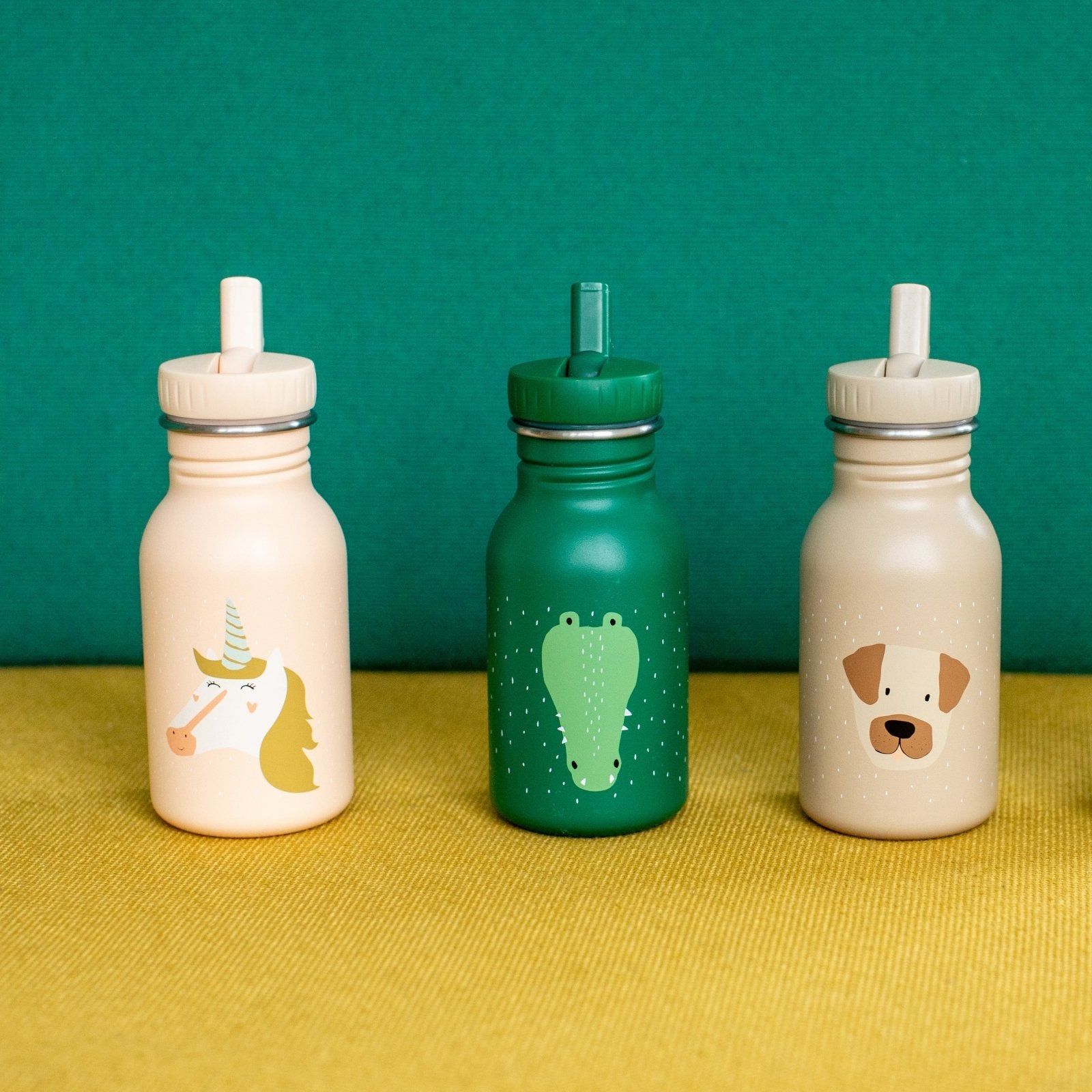 BOTELLA DE ACERO TRIXIE 350ML ·COCODRILO· - Happy Moments Baby