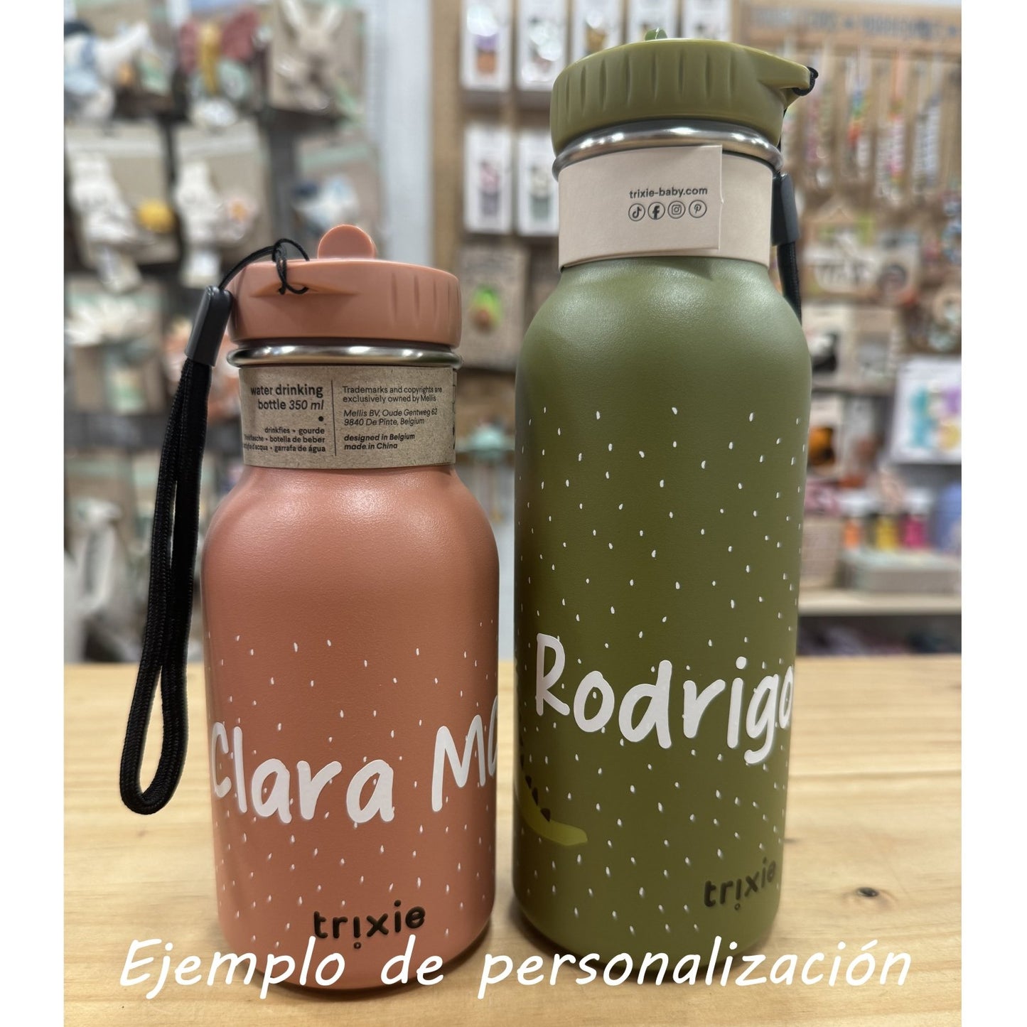 BOTELLA DE ACERO TRIXIE 350ML ·DINO· - Happy Moments Baby