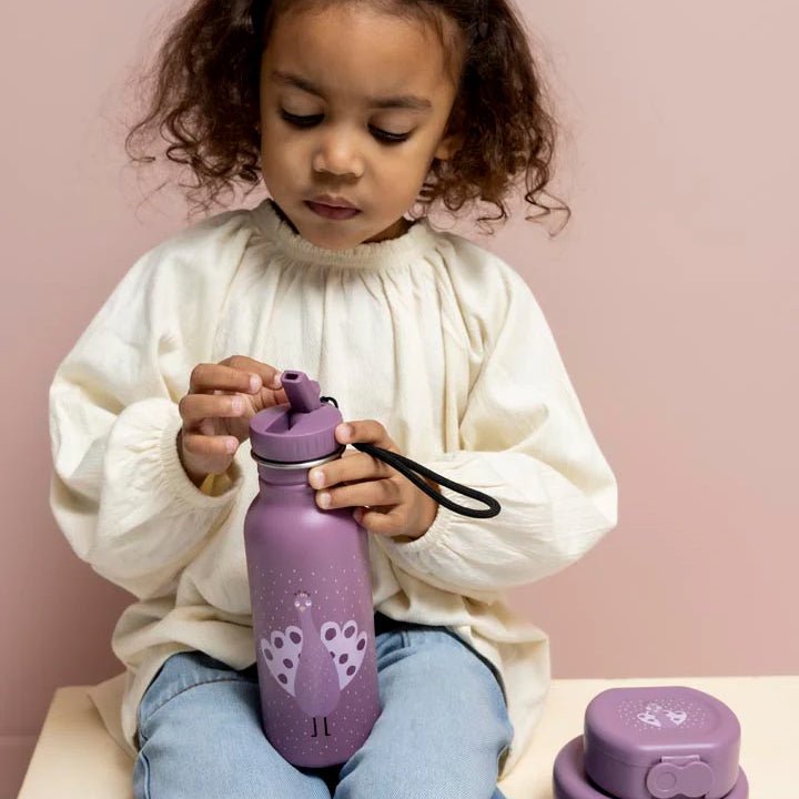 BOTELLA DE ACERO TRIXIE 500ML ·PAVO REAL· - Happy Moments Baby