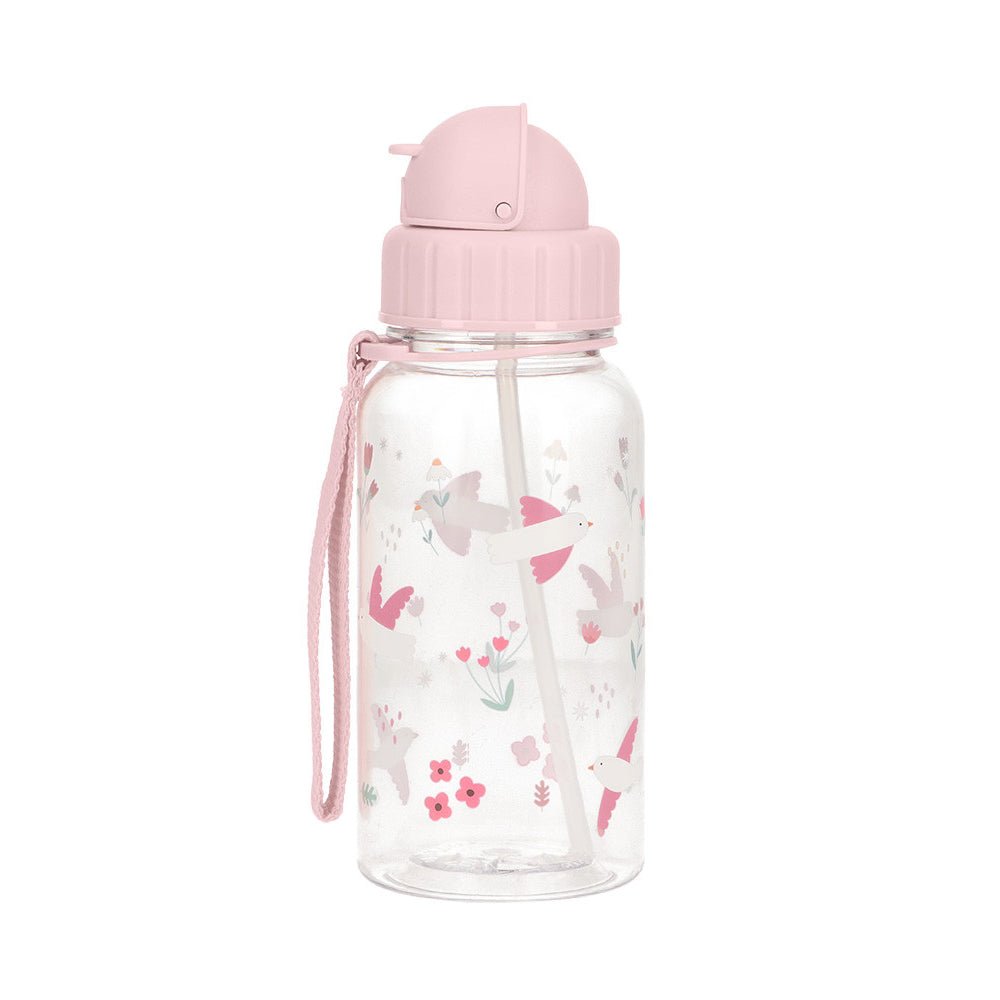BOTELLA DE PLÁSTICO CON CAÑITA TUTETE ·BLOSSOM BIRDS· - Happy Moments Baby