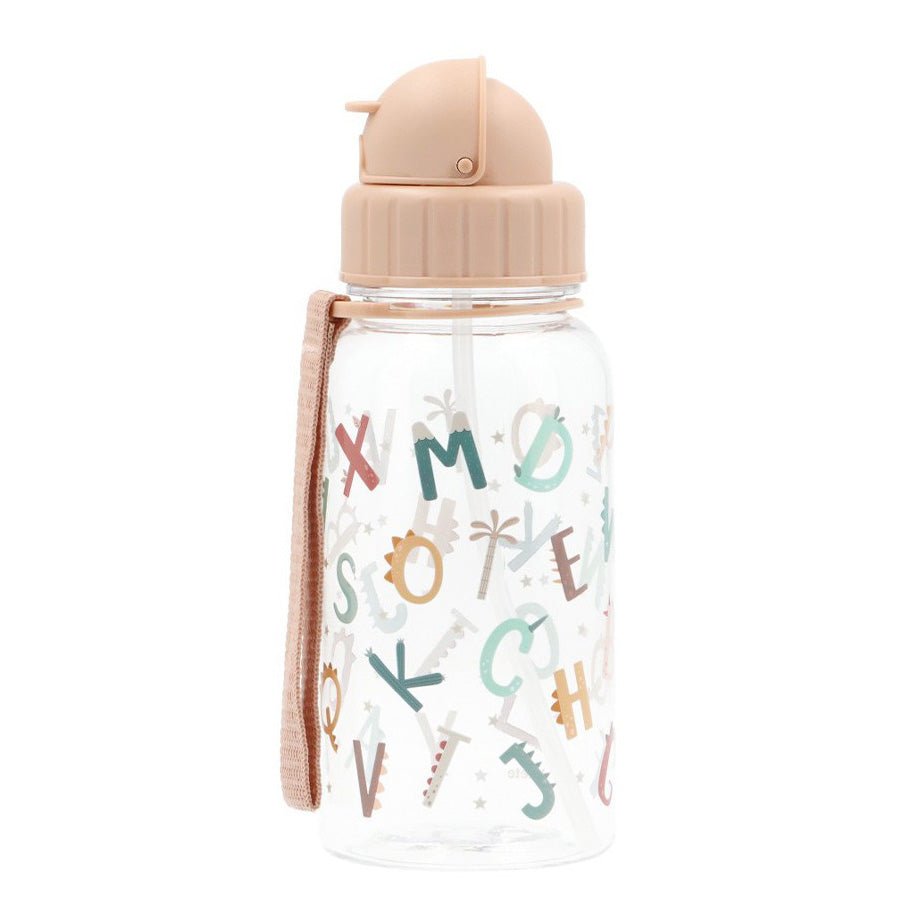 BOTELLA DE PLÁSTICO CON CAÑITA TUTETE ·FUNNY LETTERS· - Happy Moments Baby