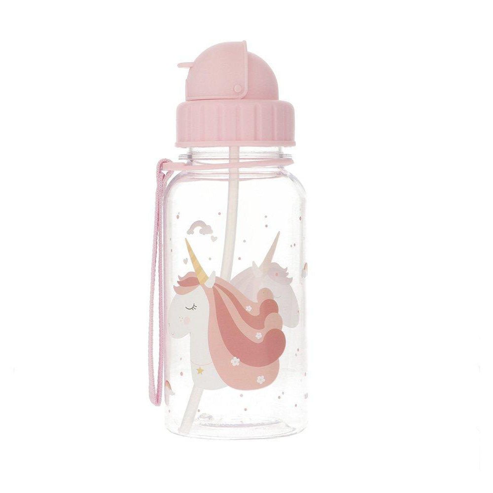 BOTELLA DE PLÁSTICO CON CAÑITA TUTETE ·MAGICAL UNICORN· - Happy Moments Baby