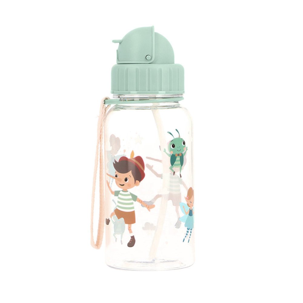 BOTELLA DE PLÁSTICO CON CAÑITA TUTETE ·THE WOODEN BOY· - Happy Moments Baby