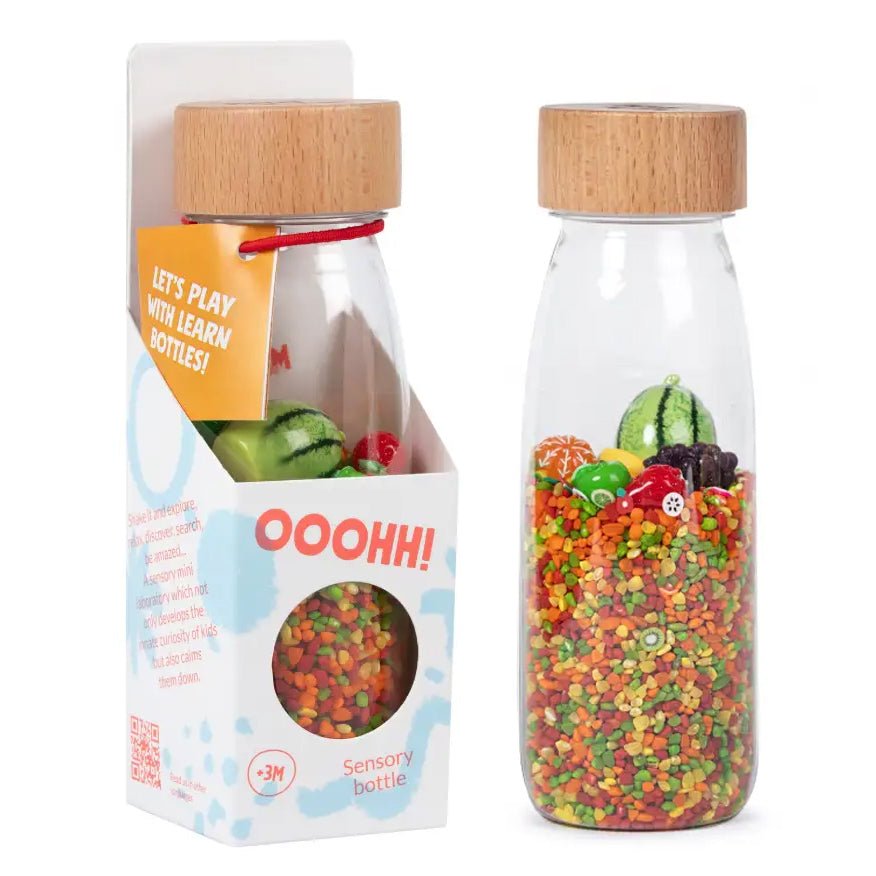 BOTELLA SENSORIAL PETIT BOUM ·FRUITS· - Happy Moments Baby