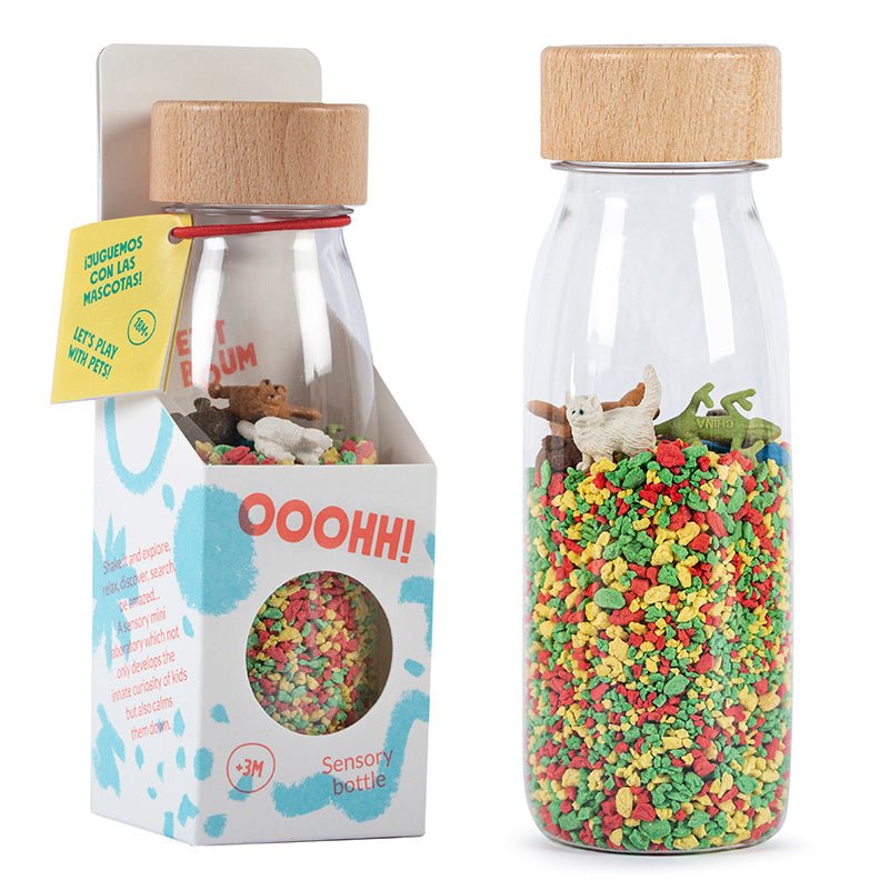 BOTELLA SENSORIAL PETIT BOUM ·PETS· - Happy Moments Baby