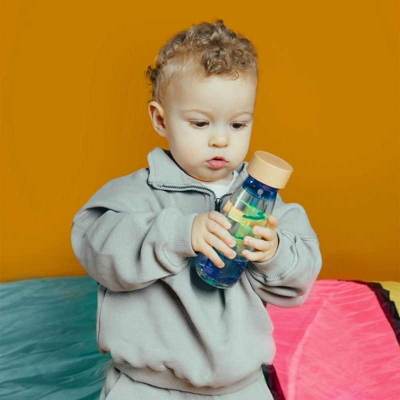 BOTELLA SENSORIAL PETIT BOUM ·SPIRAL BLUE· - Happy Moments Baby