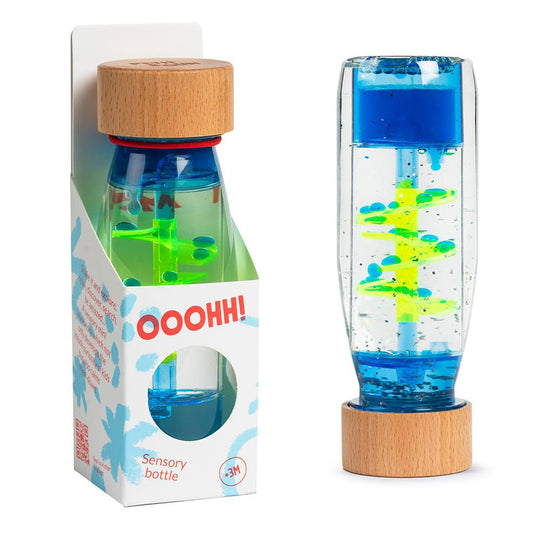 BOTELLA SENSORIAL PETIT BOUM ·SPIRAL BLUE· - Happy Moments Baby