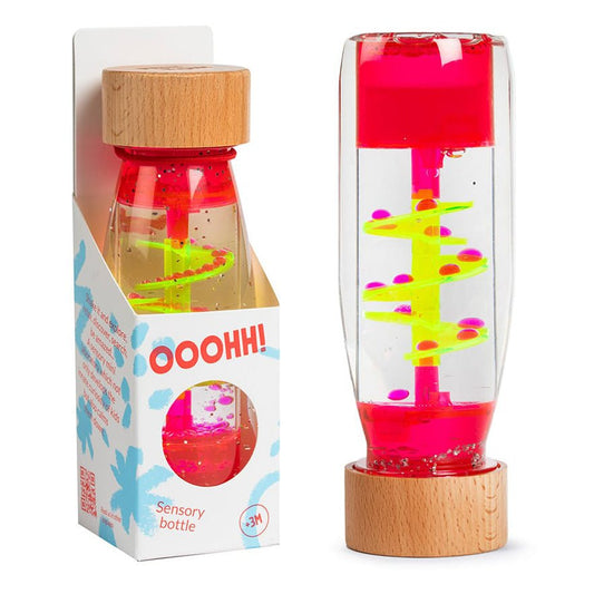 BOTELLA SENSORIAL PETIT BOUM ·SPIRAL PINK· - Happy Moments Baby