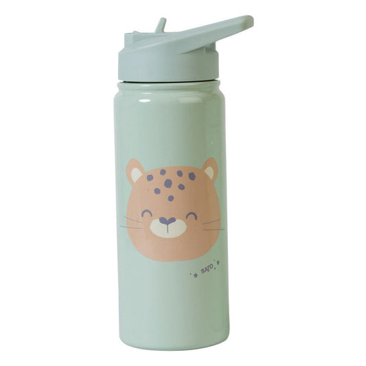 BOTELLA TÉRMICA CON PAJITA 500ML SARO ·GUEPARDO· - Happy Moments Baby