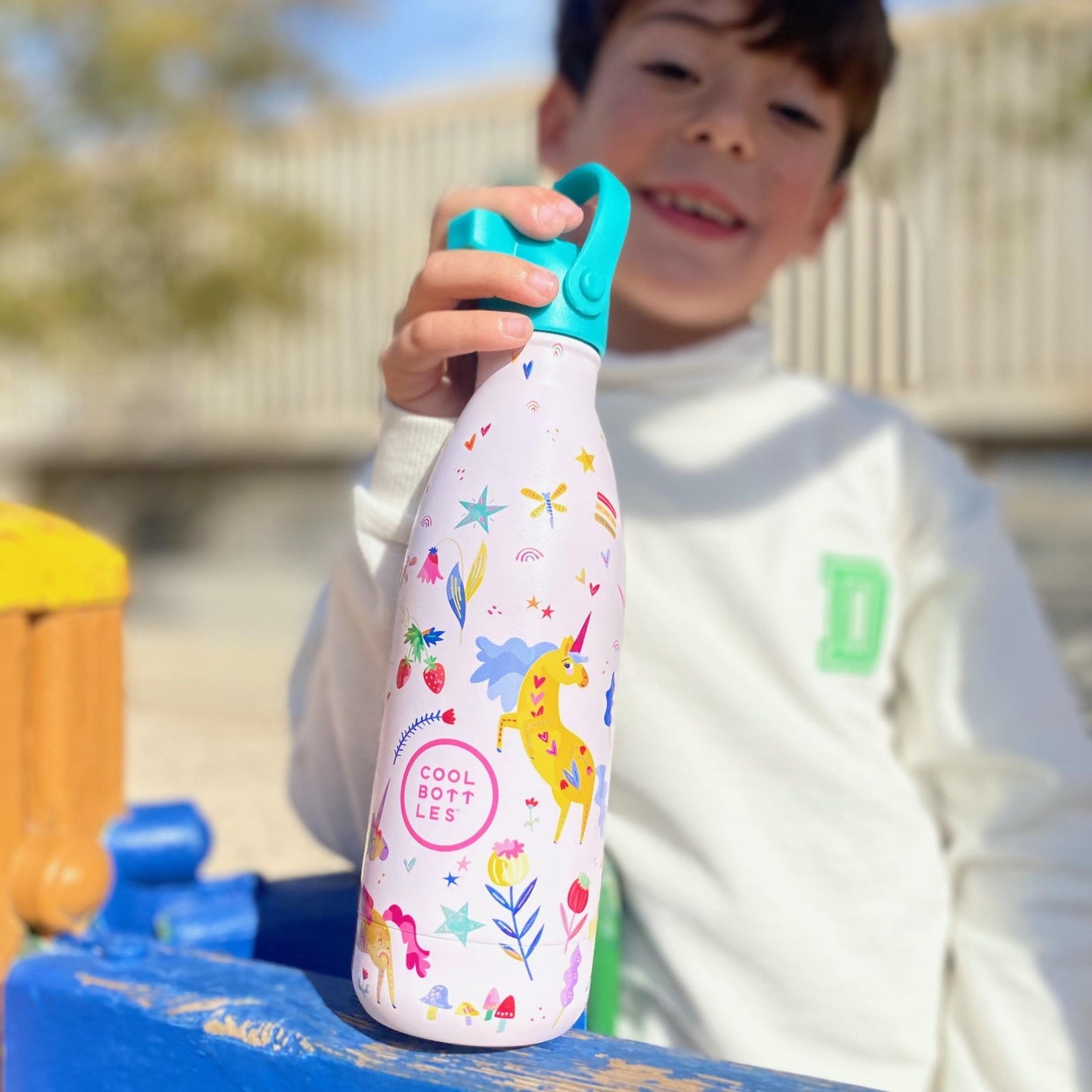 BOTELLA TÉRMICA COOL BOTTLES 350ML ·KIDS FUNNY UNICORNS· - Happy Moments Baby