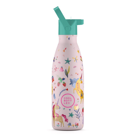 BOTELLA TÉRMICA COOL BOTTLES 350ML ·KIDS FUNNY UNICORNS· - Happy Moments Baby