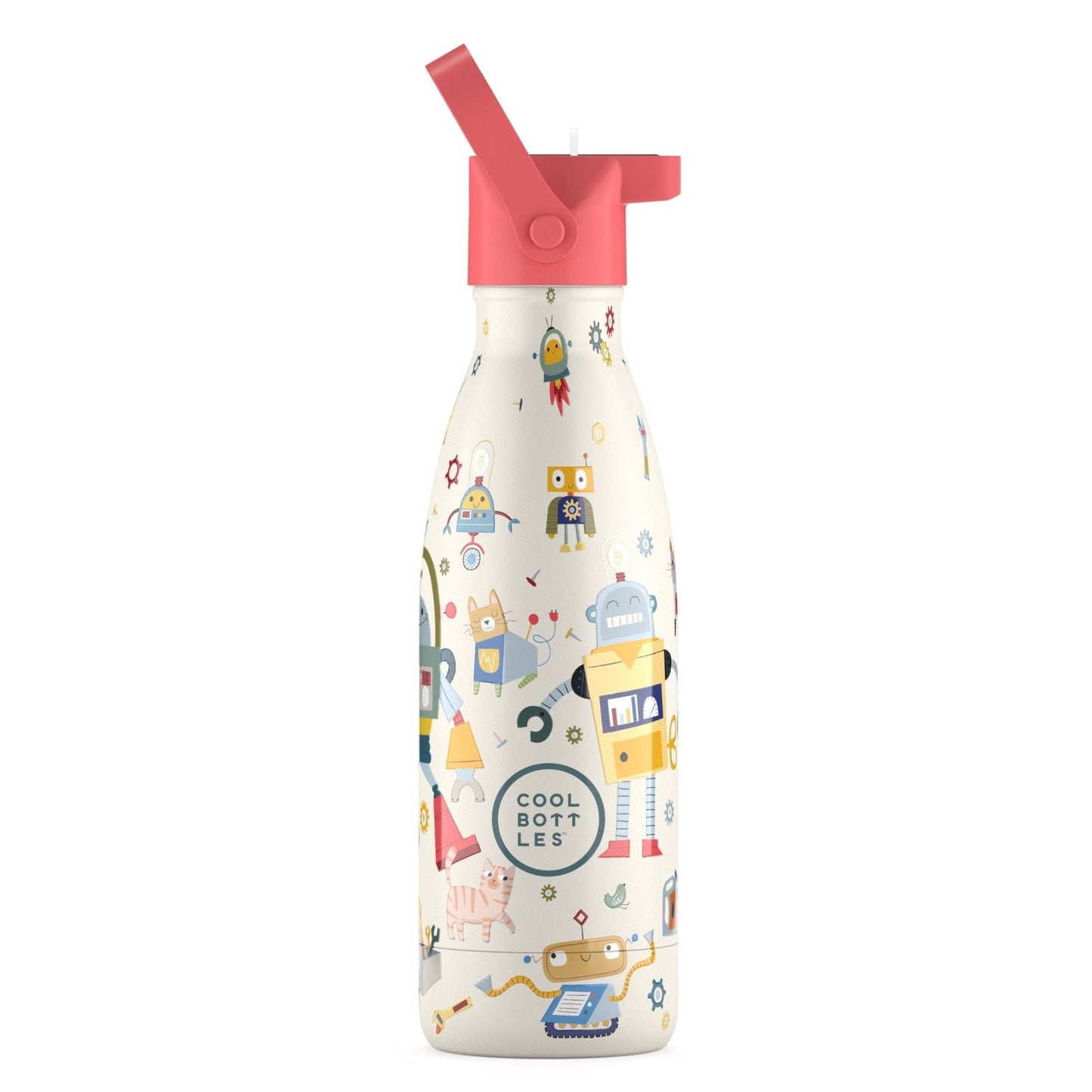 BOTELLA TÉRMICA COOL BOTTLES 350ML ·KIDS MESSY ROBOTS· - Happy Moments Baby
