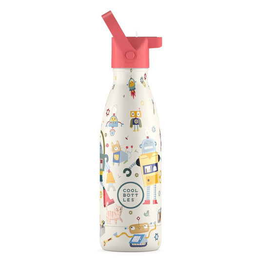 BOTELLA TÉRMICA COOL BOTTLES 350ML ·KIDS MESSY ROBOTS· - Happy Moments Baby