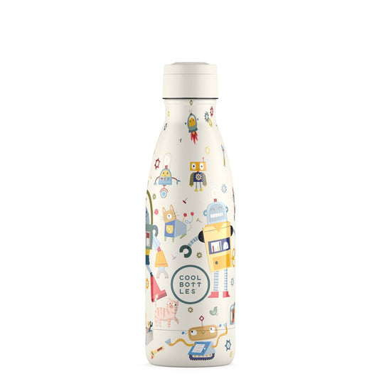 BOTELLA TÉRMICA COOL BOTTLES 350ML ·KIDS MESSY ROBOTS· - Happy Moments Baby