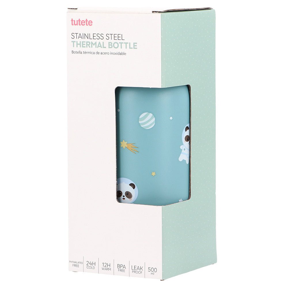 BOTELLA TÉRMICA DE ACERO TUTETE 500ML ·PANDAS IN SPACE· - Happy Moments Baby