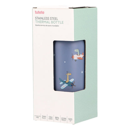 BOTELLA TÉRMICA DE ACERO TUTETE 500ML ·PLANES· - Happy Moments Baby