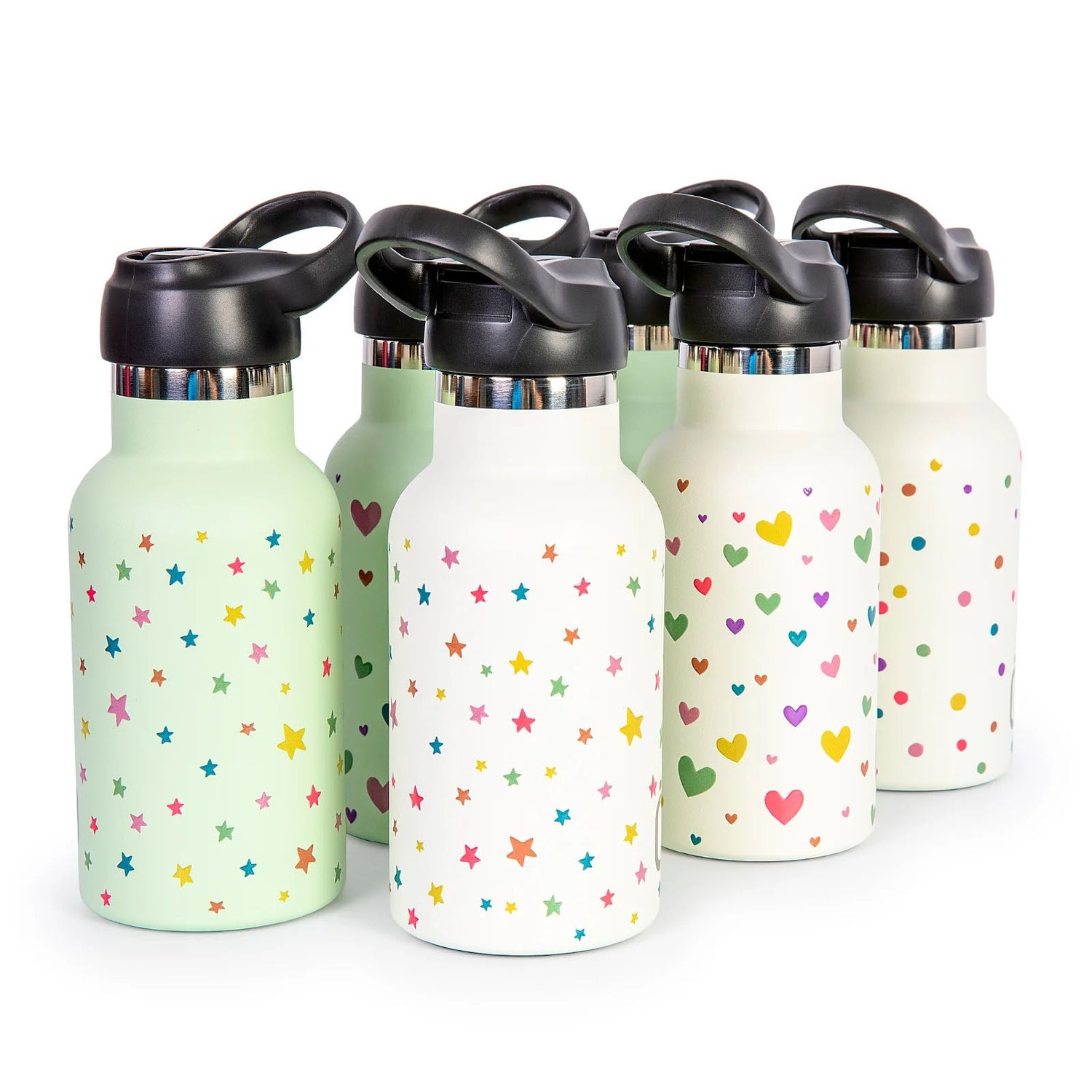 BOTELLA TÉRMICA RUNBOTT ·350ML CONFETI ESTRELLAS NATA· - Happy Moments Baby