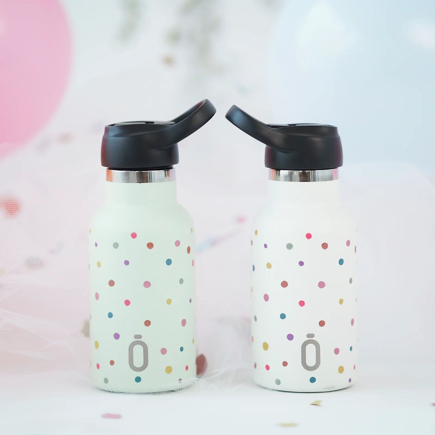 BOTELLA TÉRMICA RUNBOTT ·350ML CONFETI TOPOS MELÓN· - Happy Moments Baby