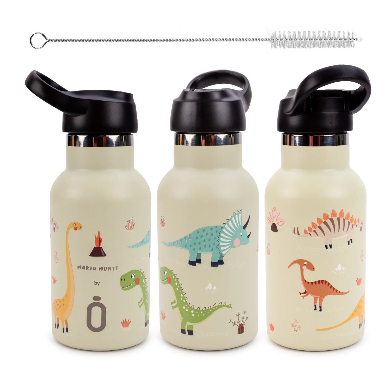 BOTELLA TÉRMICA RUNBOTT ·350ML MARTA MUNTÉ DINOS VERDE· - Happy Moments Baby