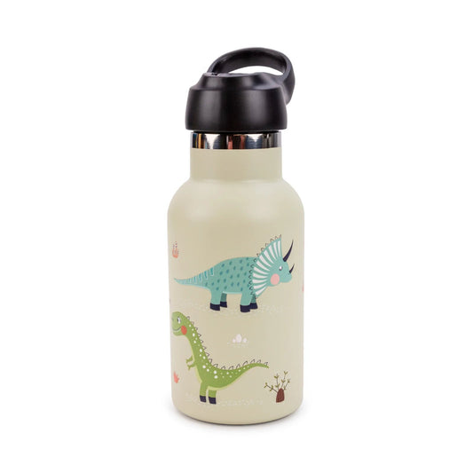 BOTELLA TÉRMICA RUNBOTT ·350ML MARTA MUNTÉ DINOS VERDE· - Happy Moments Baby