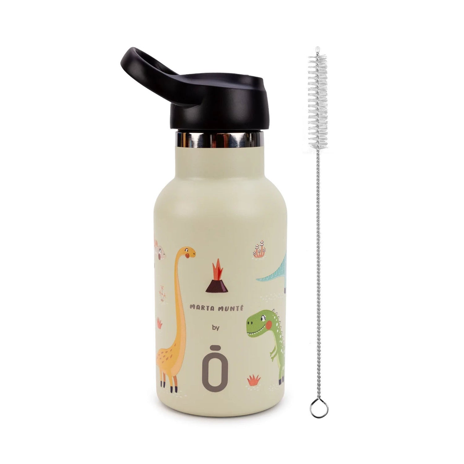 BOTELLA TÉRMICA RUNBOTT ·350ML MARTA MUNTÉ DINOS VERDE· - Happy Moments Baby