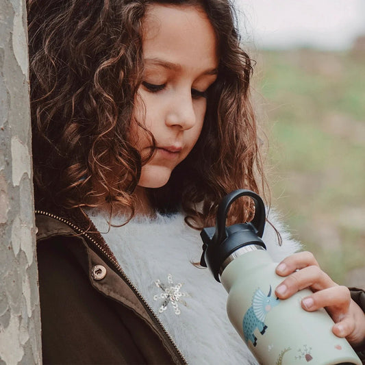 BOTELLA TÉRMICA RUNBOTT ·350ML MARTA MUNTÉ DINOS VERDE· - Happy Moments Baby