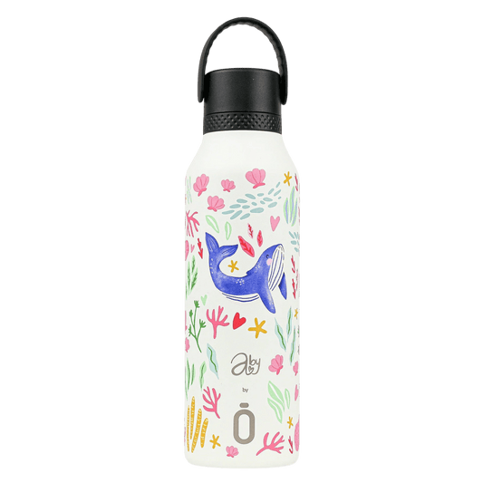 BOTELLA TÉRMICA RUNBOTT Mii ·600ML ABIGAIL MORALES REEF CREAM· - Happy Moments Baby