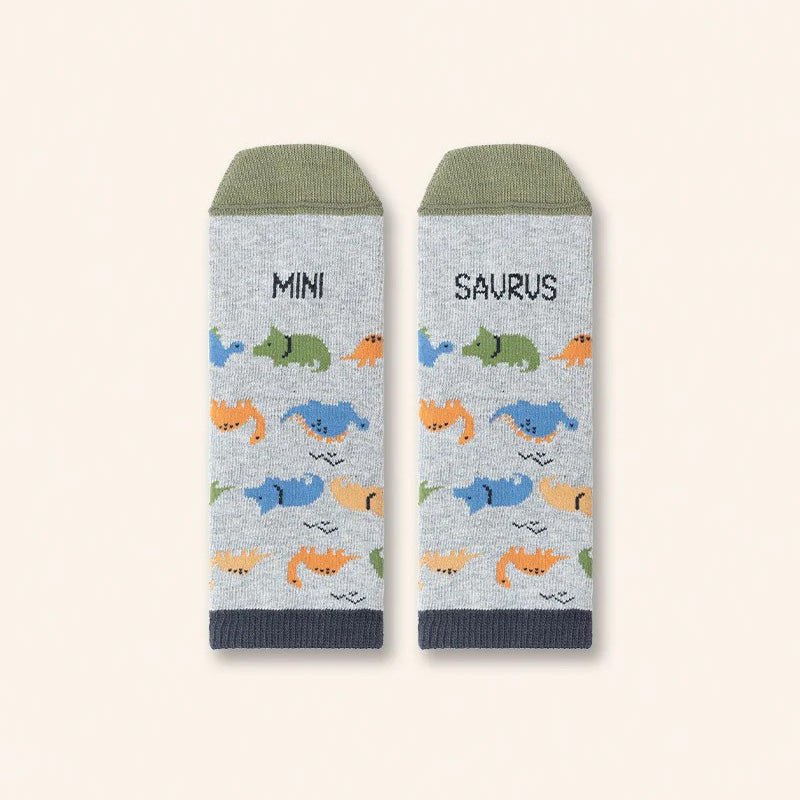 CALCETINES UO INFANTILES ·MINI - SAURUS GRIS· - Happy Moments Baby