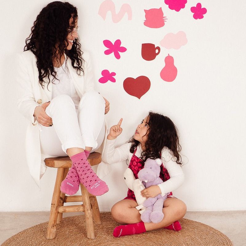 CALCETINES UO ·KIT GRANDES Y PEQUES - MAMÁ ERES LA MEJOR· - Happy Moments Baby