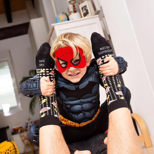 CALCETINES UO ·PAPÁ ERES NUESTRO SUPERHÉROE· - Happy Moments Baby
