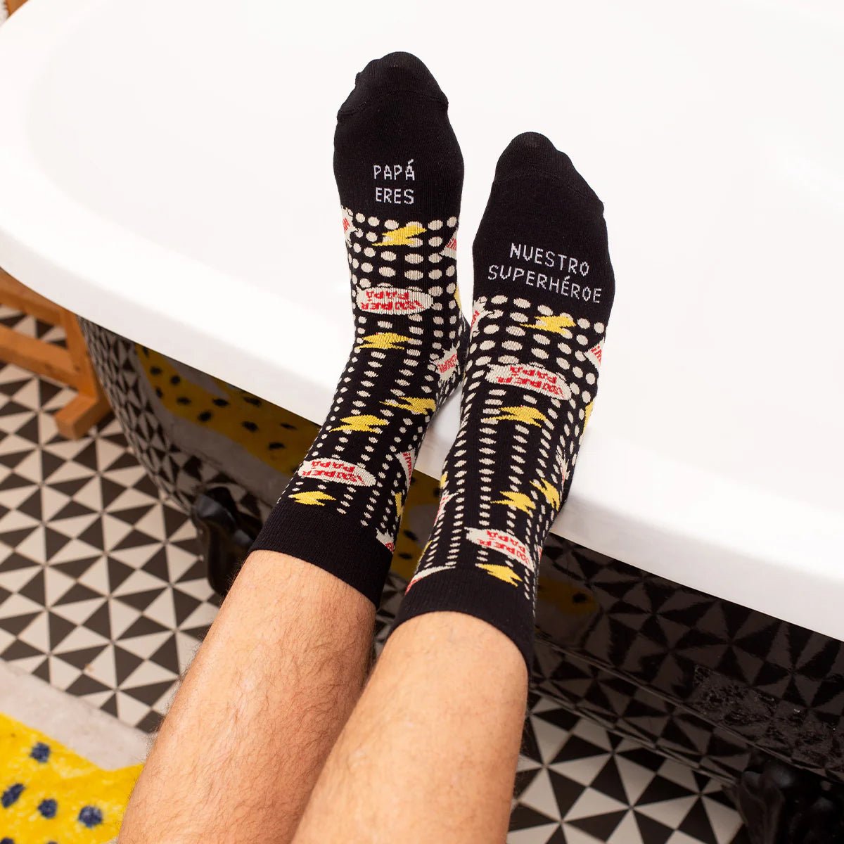 CALCETINES UO ·PAPÁ ERES NUESTRO SUPERHÉROE· - Happy Moments Baby