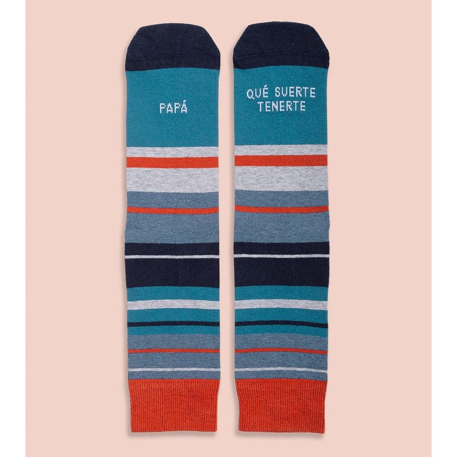 CALCETINES UO ·PAPÁ, QUÉ SUERTE TENERTE· - Happy Moments Baby