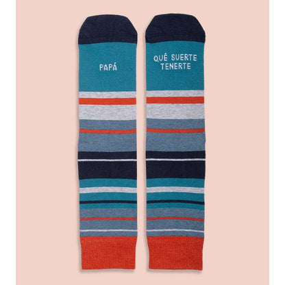 CALCETINES UO ·PAPÁ, QUÉ SUERTE TENERTE· - Happy Moments Baby
