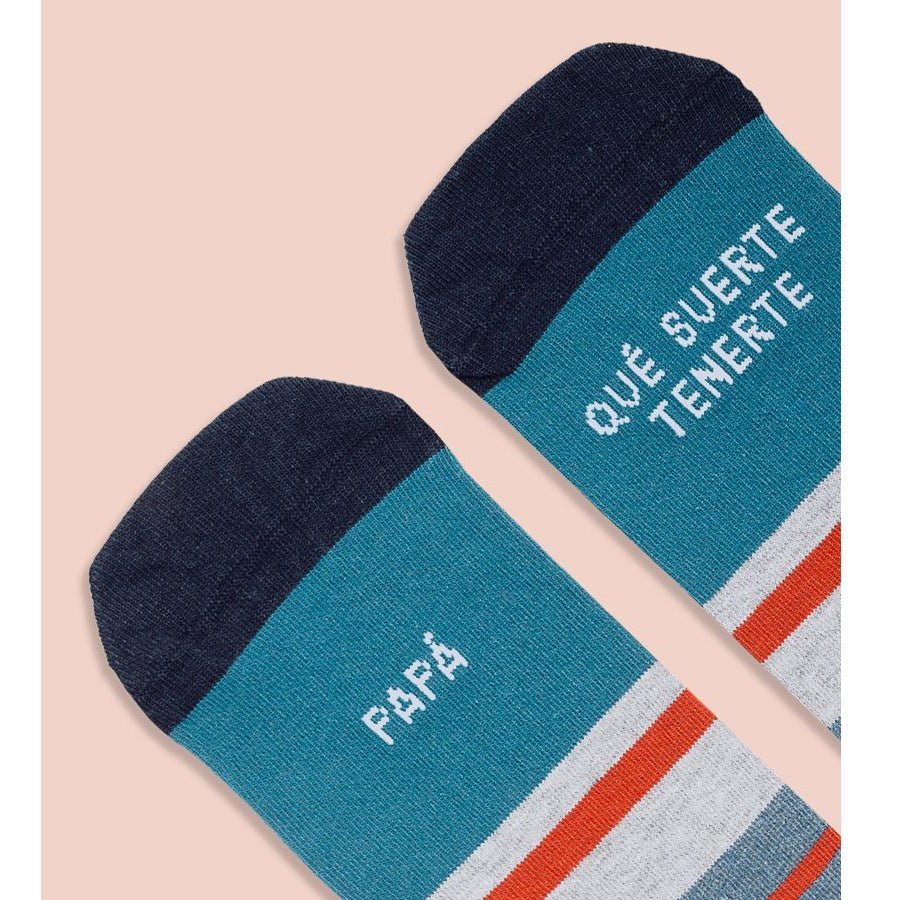 CALCETINES UO ·PAPÁ, QUÉ SUERTE TENERTE· - Happy Moments Baby