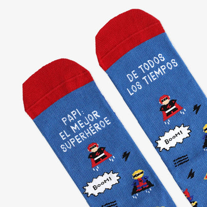 CALCETINES UO ·PAPI: EL MEJOR SUPERHÉROE DE TODOS LOS TIEMPOS· - Happy Moments Baby
