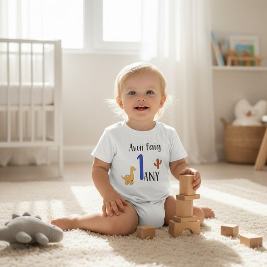 CAMISETA CUMPLEAÑOS ·DINOS· - Happy Moments Baby