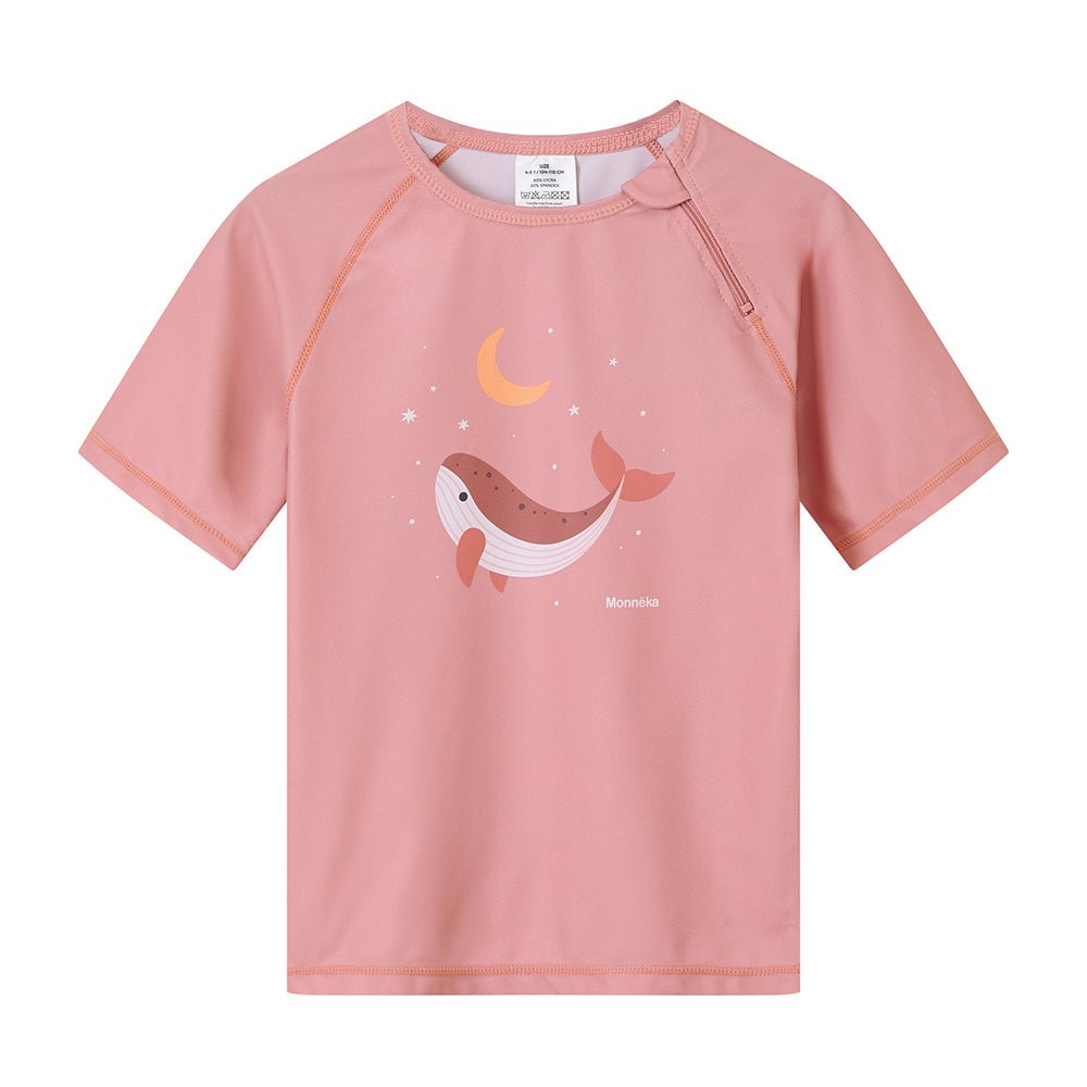 CAMISETA DE PROTECCIÓN SOLAR TUTETE ·MANGA CORTA WHALE PINK· - Happy Moments Baby