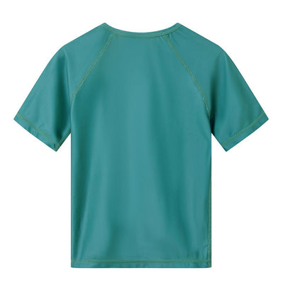 CAMISETA DE PROTECCIÓN SOLAR TUTETE ·MANGA CORTA WHALE TEAL· - Happy Moments Baby