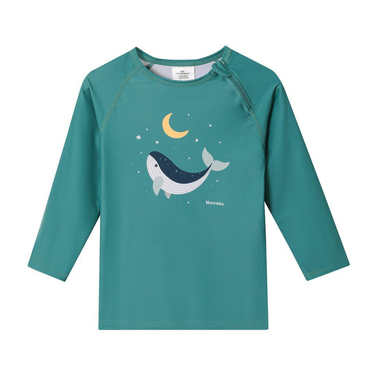 CAMISETA DE PROTECCIÓN SOLAR TUTETE ·MANGA LARGA WHALE TEAL· - Happy Moments Baby