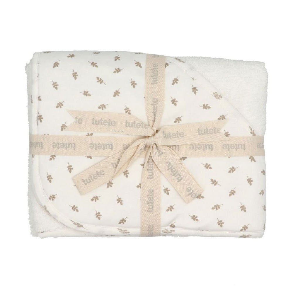 CAPA DE BAÑO TUTETE PERSONALIZABLE ·LEAVES WHITE· - Happy Moments Baby
