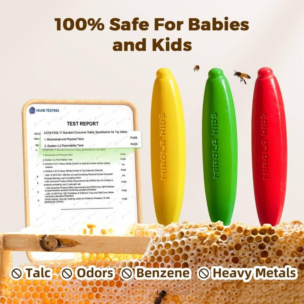 CERAS INFANTILES JARMELO ·CRAYONES BANANA CERA DE ABEJA 12 UD· - Happy Moments Baby