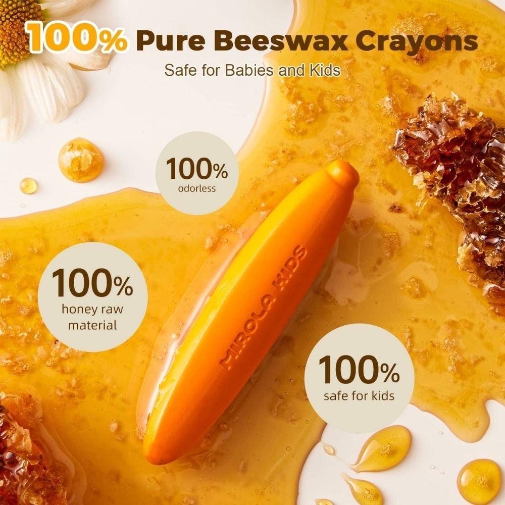 CERAS INFANTILES JARMELO ·CRAYONES BANANA CERA DE ABEJA 12 UD· - Happy Moments Baby