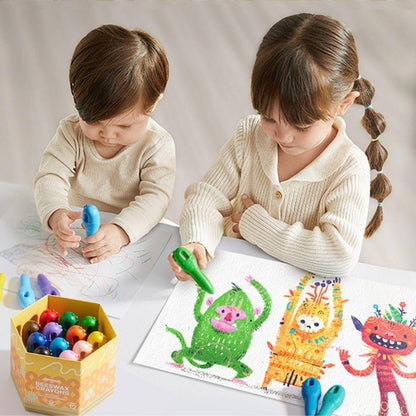 CERAS INFANTILES JARMELO ·CRAYONES KEY CERA DE ABEJA 12 UD· - Happy Moments Baby