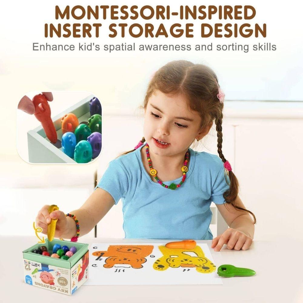 CERAS INFANTILES JARMELO ·CRAYONES KEY CERA DE ABEJA 12 UD· - Happy Moments Baby
